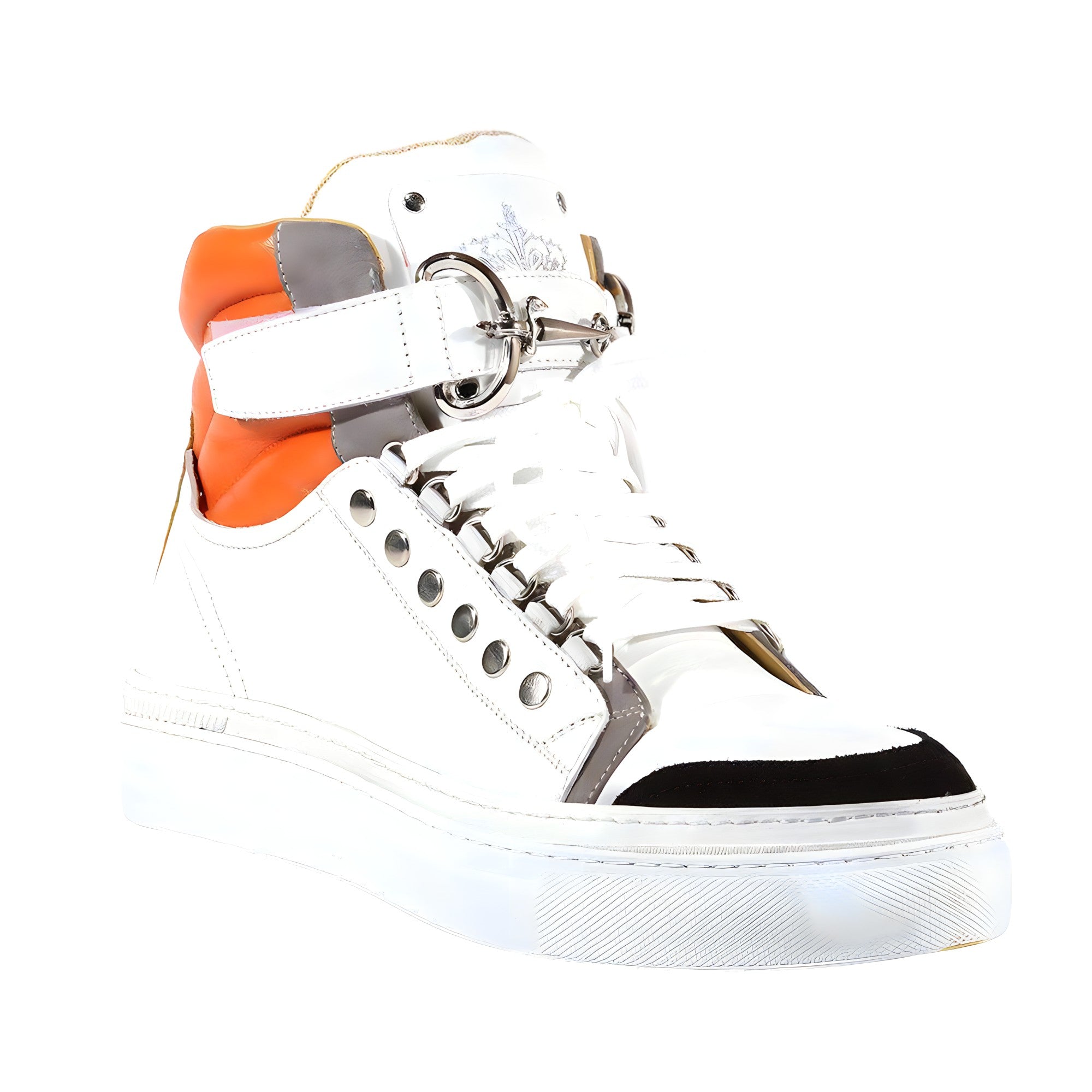 Cesare Paciotti Luxury Italian Men's Designer Shoes Cam Black Dan Bianco White Leather Sneakers (CPM3116)