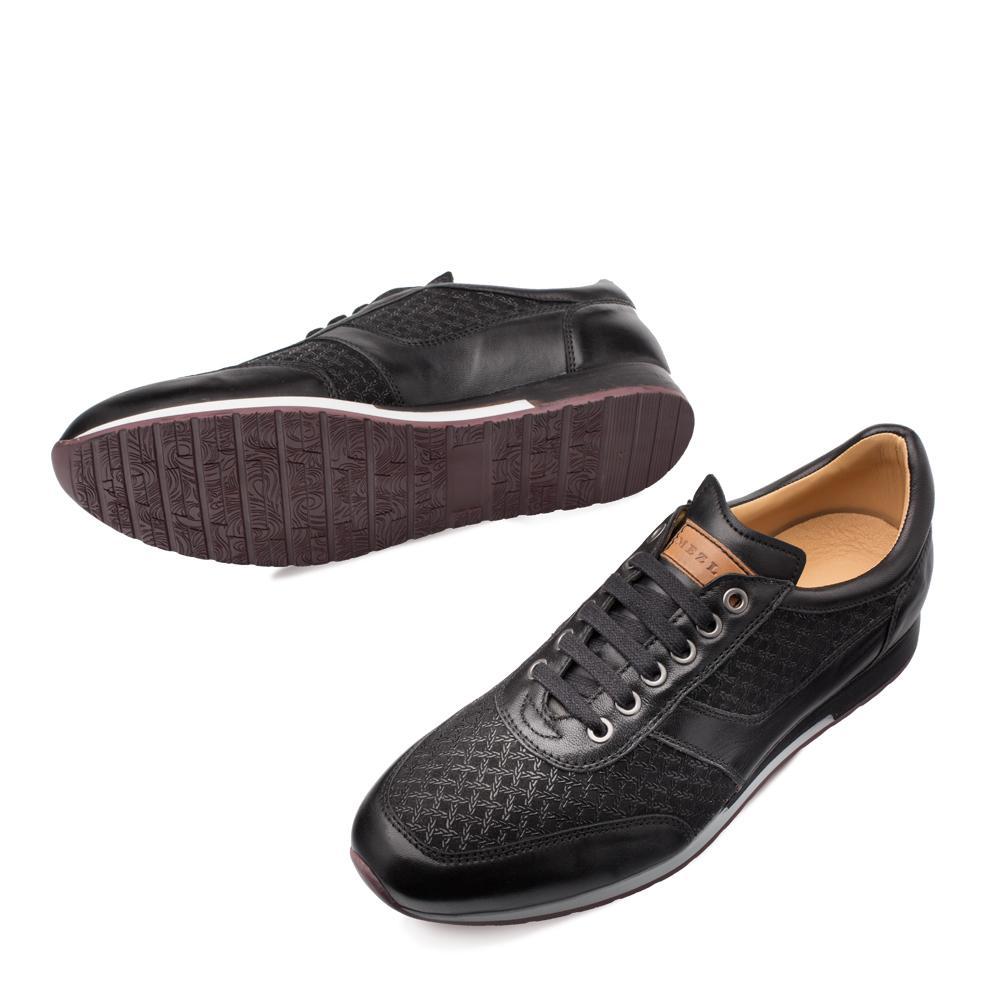 Mezlan Maxim Men's Designer Shoes Black Suede / Calf-Skin Leather Sneakers 9463 (MZ3123)