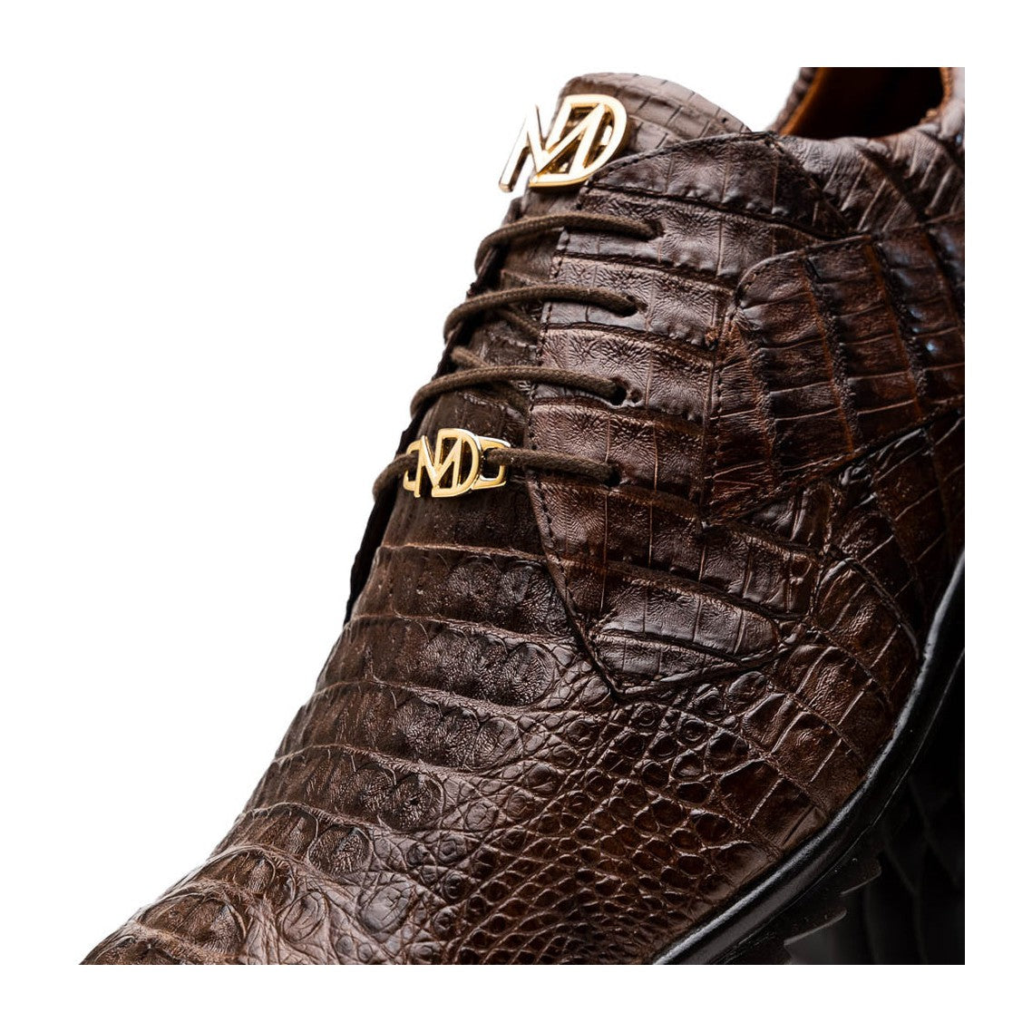Marco Di Milano Kratos Men's Shoes Brown Exotic Caiman Crocodile Sport Sneakers (MDM1176)