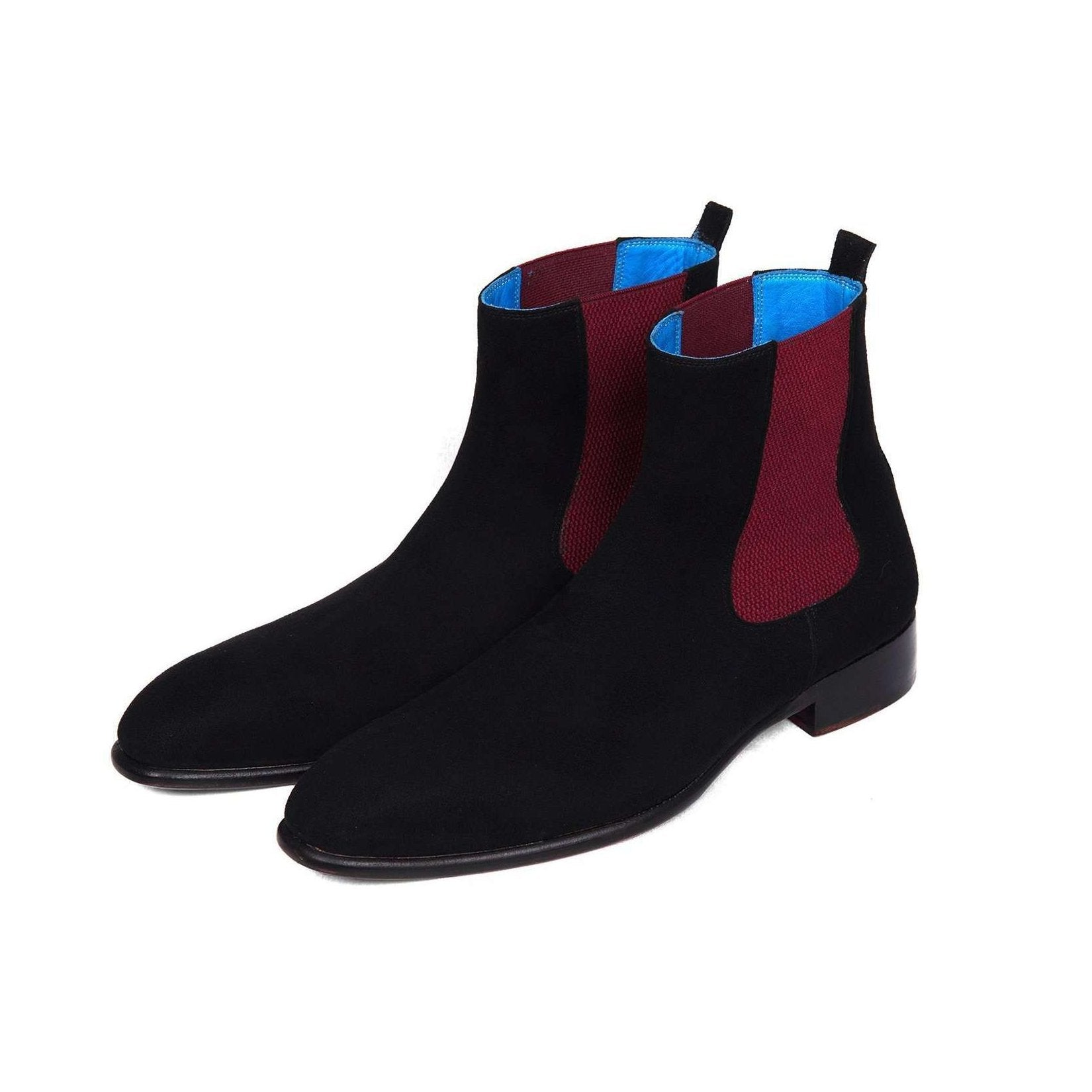 Paul Parkman Handmade Designer Shoes Black Suede Chelsea Boots (PM5618)