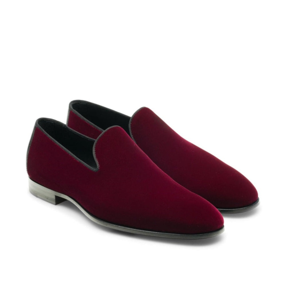 Magnanni Jareth 22334 Men's Shoes Burgundy Velvet Formal/Dress Loafers (MAGS1117)