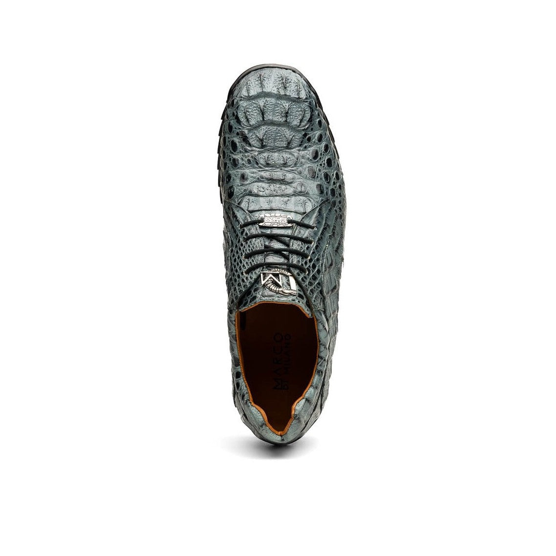 Marco Di Milano Kratos Men's Shoes Brown Exotic Caiman Crocodile Sport Sneakers (MDM1176)