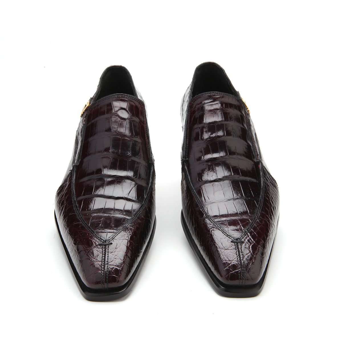 Caporicci 203 Men's Luxury Italian Designer Shoes Burgundy Alligator Loafers (CAP1004)