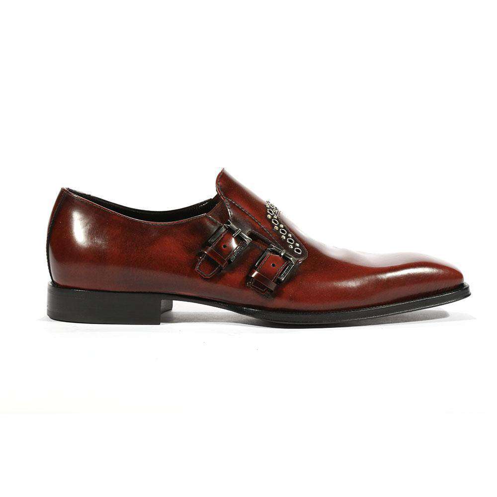 Cesare Paciotti Luxury Italian Men's Buckhold Loafers Baio Bordeaux Designer Shoes (CPM5459)