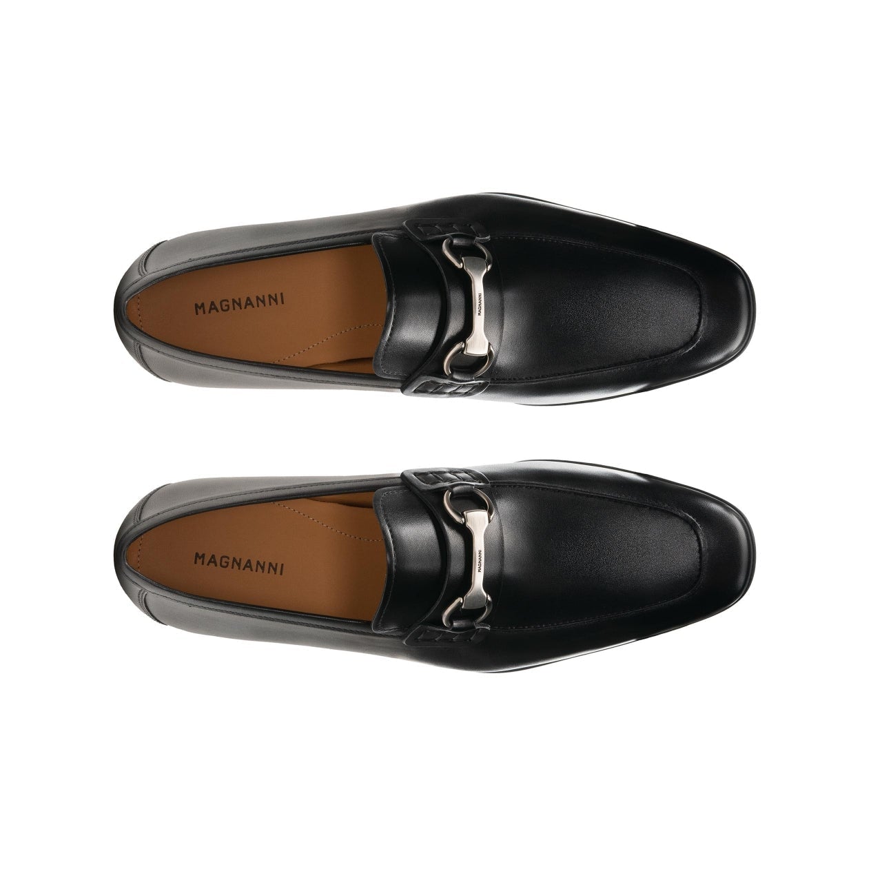 Magnanni Rafa II Men's Shoes Buterblade Black Calf-Skin Horsebit Loafers (MAGS1076)