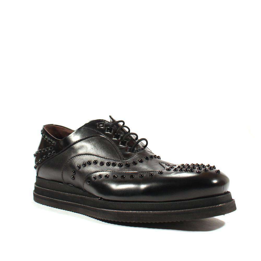 Cesare Paciotti Luxury Italian Men's Designer Shoes Magic Old Black Nappa Leather Oxfords (CPM2549)