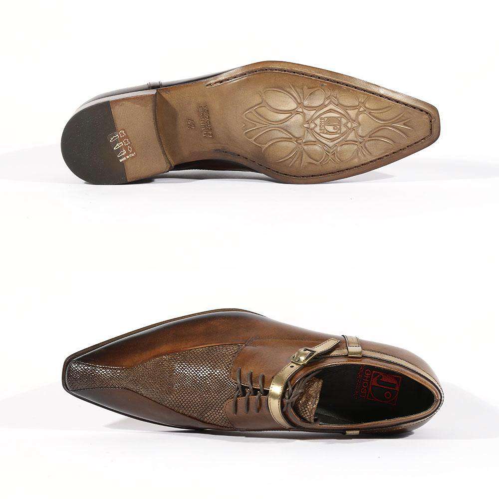 Jo Ghost Men's Italian Designer Shoes Diver Reptilis Sigaro Oxfords(JG5101)