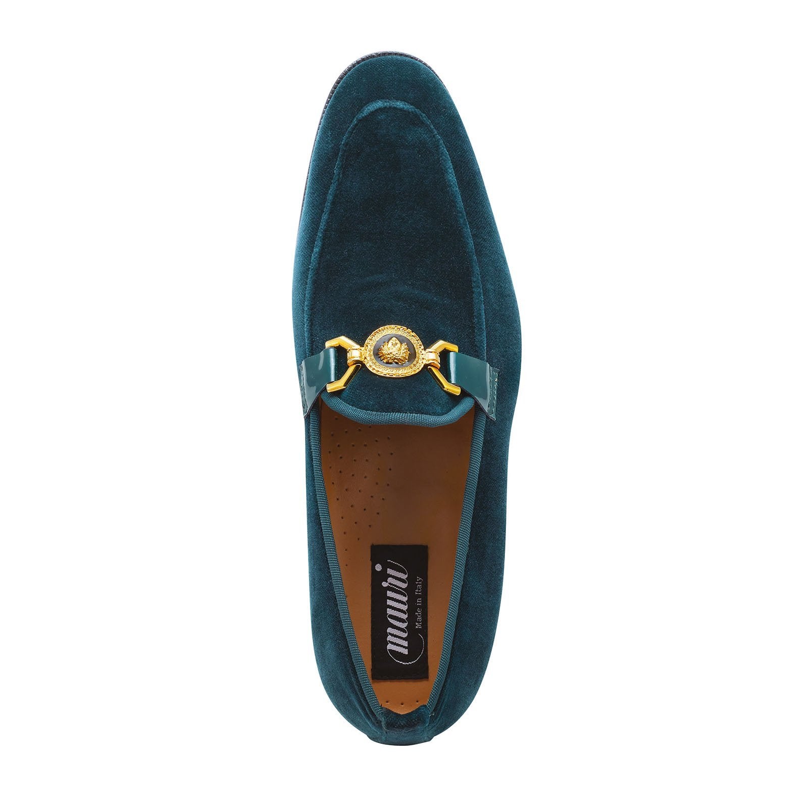 Mauri Floss 4940 Men's Shoes Green Velvet Slip-On Loafers (MA5255)