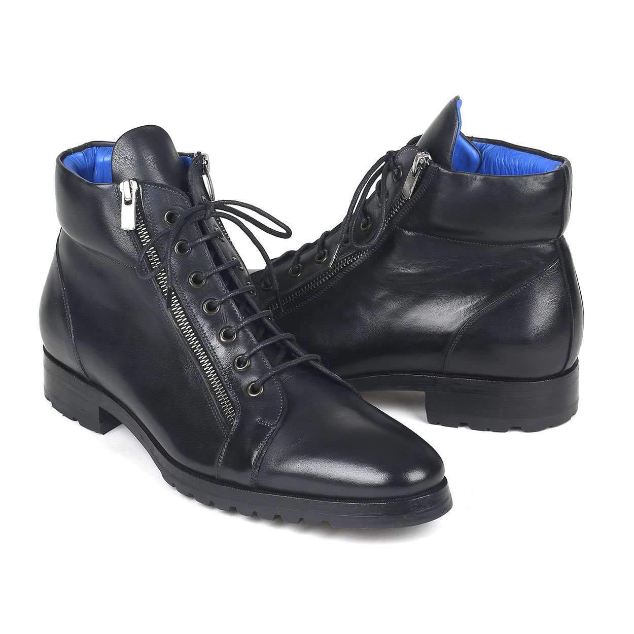 Paul Parkman Men's Black Calf-Skin Leather Boots 12455-BLK (PM6142)