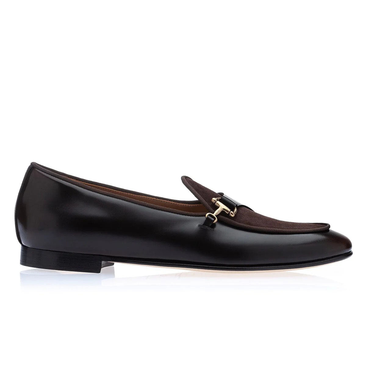 SUPERGLAMOUROUS Tangerine 12 Men's Shoes Cocoa Suede / Calf-Skin Leather Formal Belgian Loafers (SPGM1273)