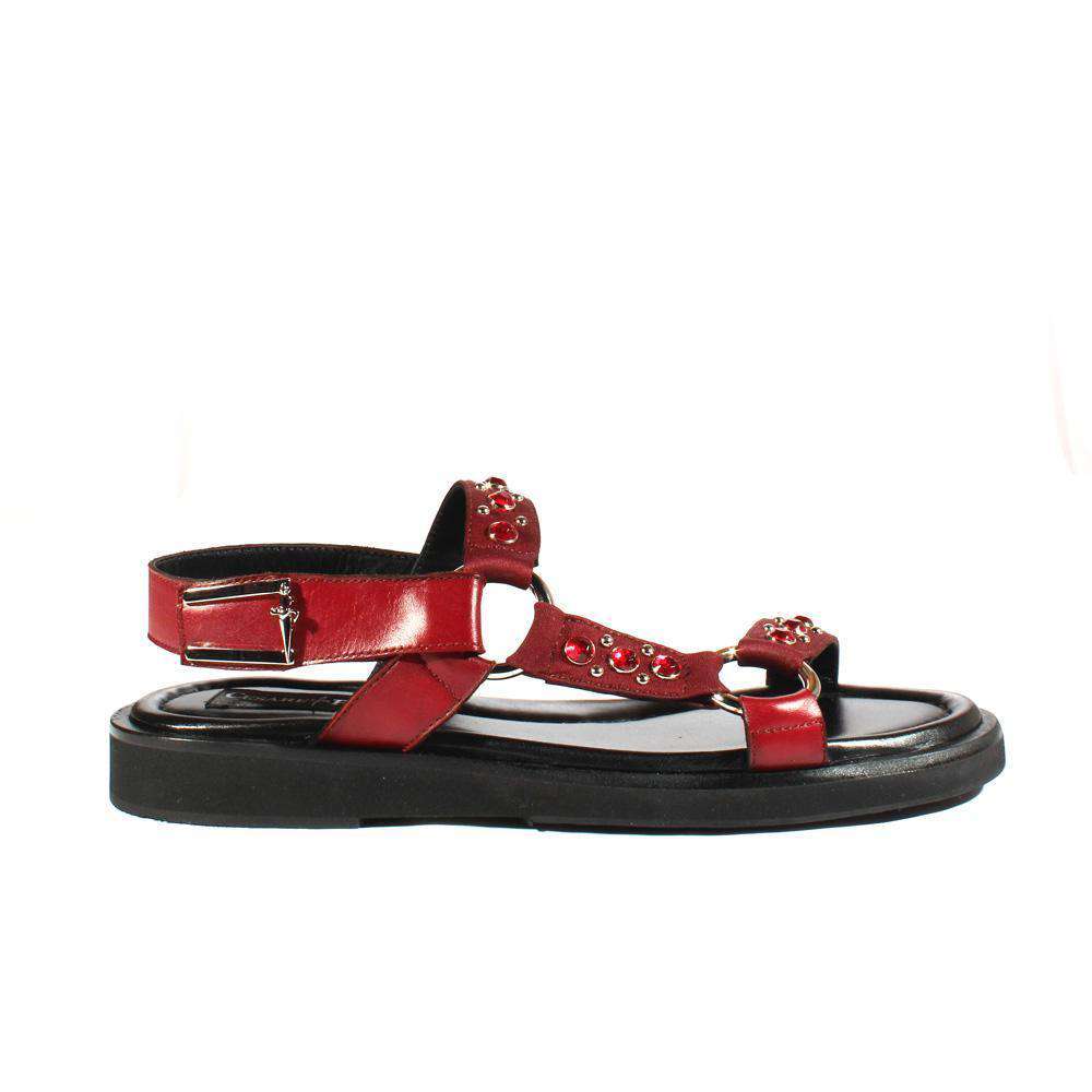 Cesare Paciotti Luxury Italian Men's Designer Shoes Burgundy Suede / Leather Buckle Sandals (CPM2380)