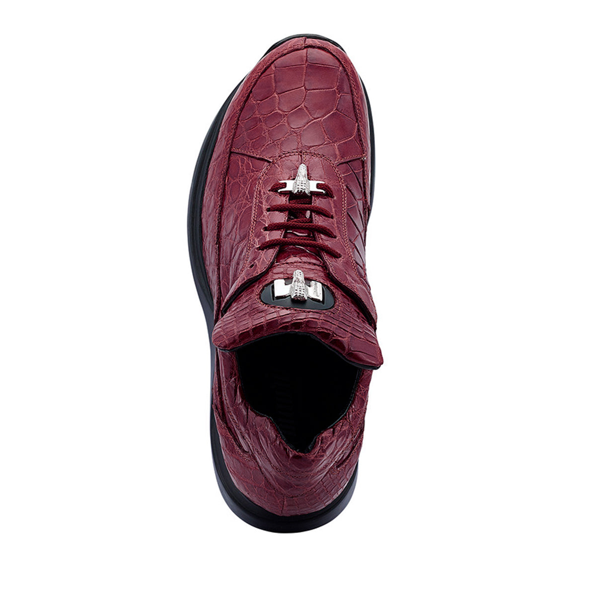 Mauri 8900/2 Bloodshed Men's Shoes Ruby Red Exotic Alligator Casual Sneakers (MA5458)
