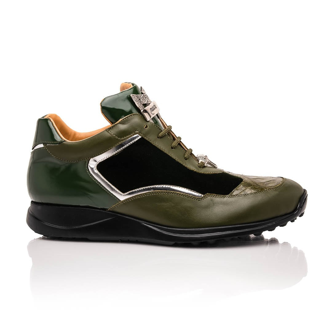 Mauri Goldie M705/3 Men's Shoes Exotic Crocodile / Velvet / Nappa / Patent Leather Sneakers (MA5645)