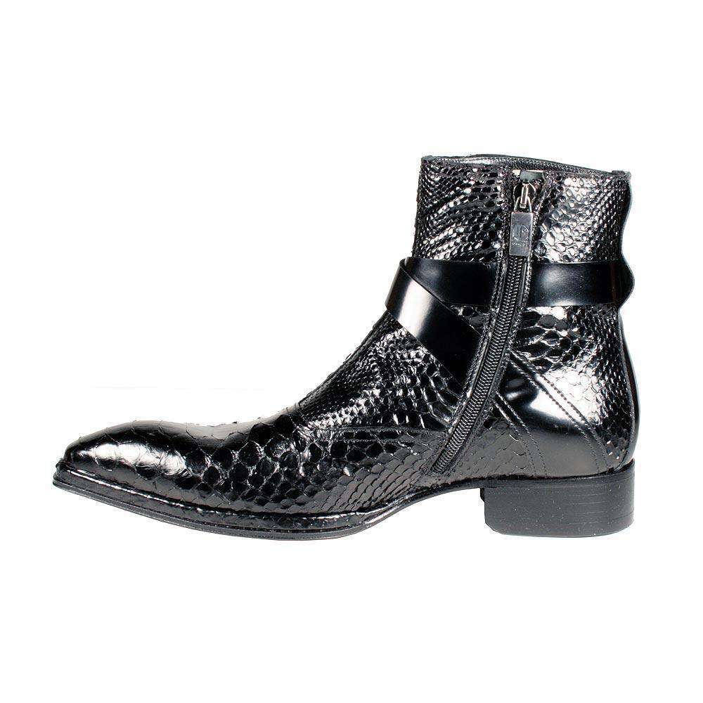 Jo Ghost Men's Designer Shoes Black Zip-Up Boots 986 (JG1560)