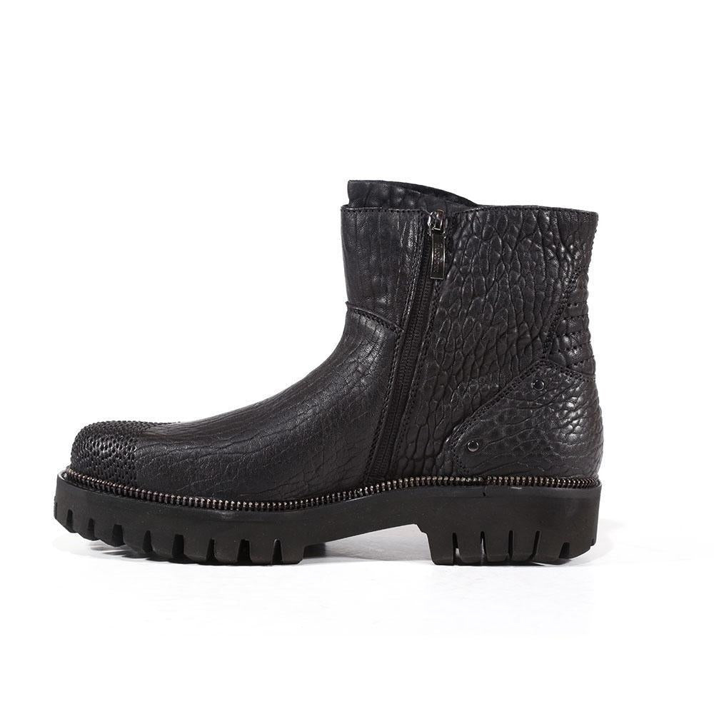 Cesare Paciotti Luxury Italian Men's Designer Shoes Elefante Black Leather Boots (CPM3076)