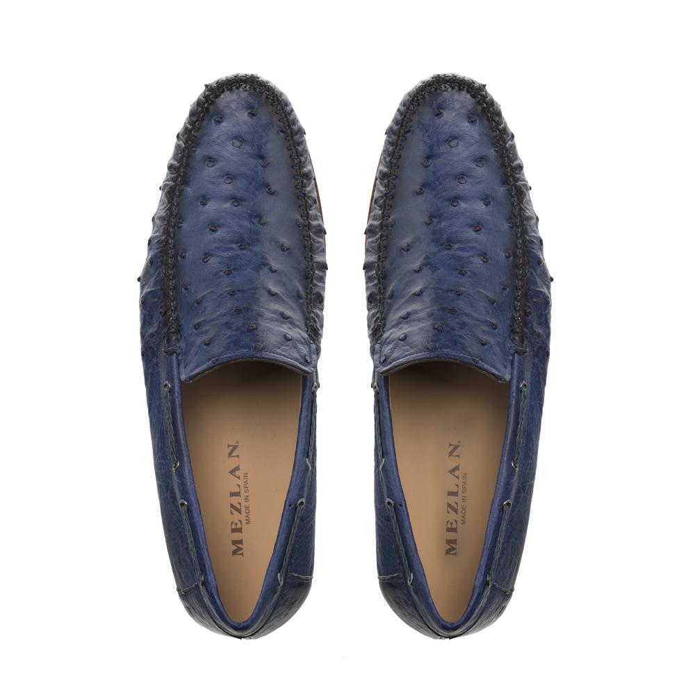 Mezlan 7318-S-RX612 Men's Shoes Jeans Exotic Ostrich Dress Moccasin Loafers (MZ3362)