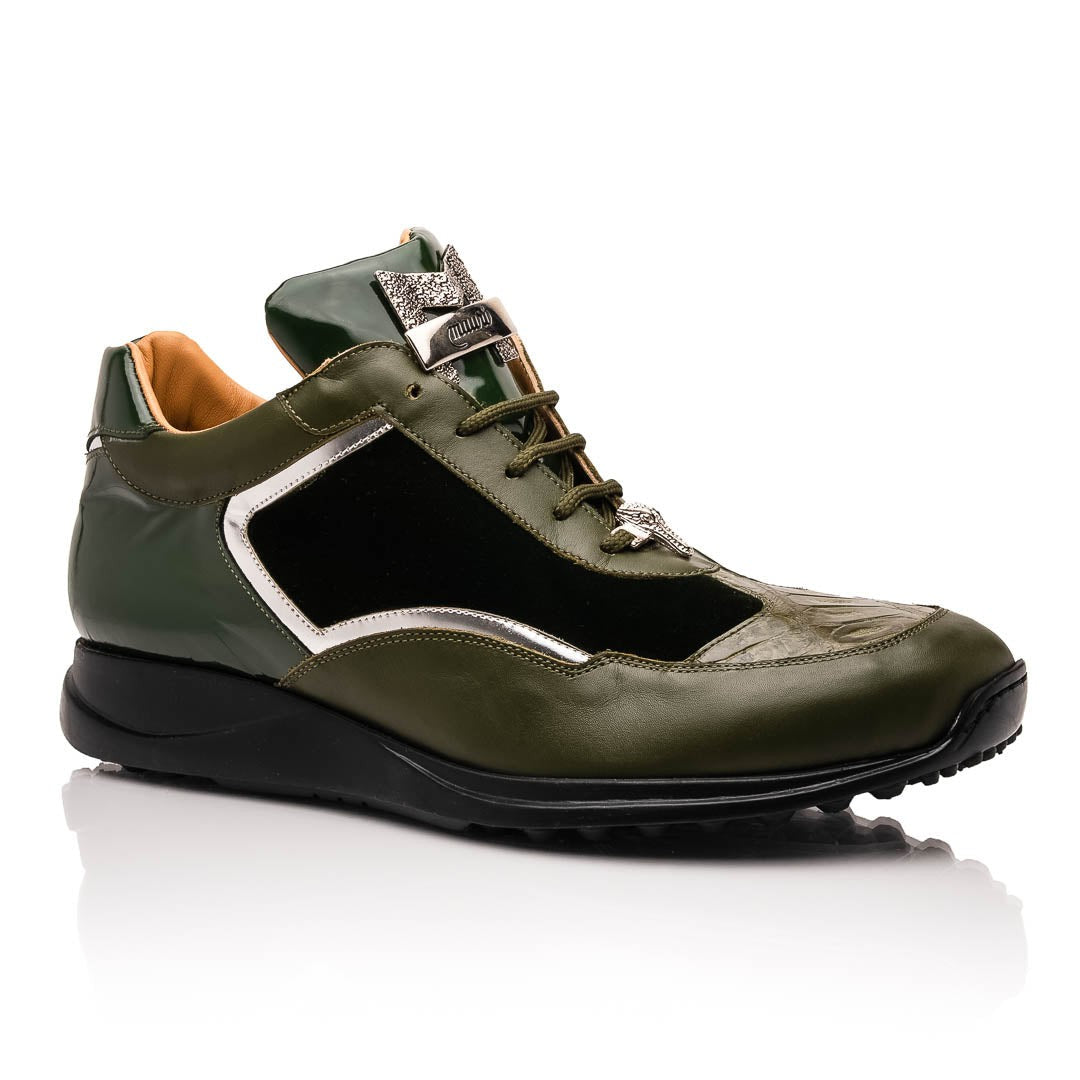 Mauri Goldie M705/3 Men's Shoes Exotic Crocodile / Velvet / Nappa / Patent Leather Sneakers (MA5645)