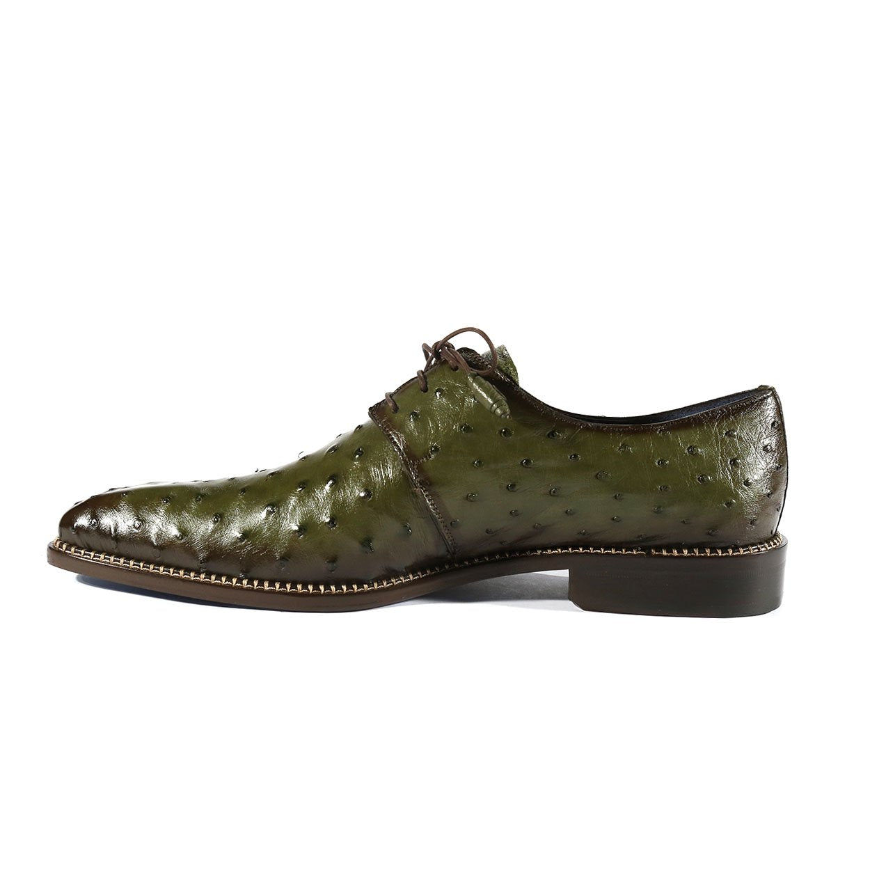 Mezlan 4732-S Tillson Men's Shoes Olive Exotic Ostrich Derby Oxfords (MZS3301)