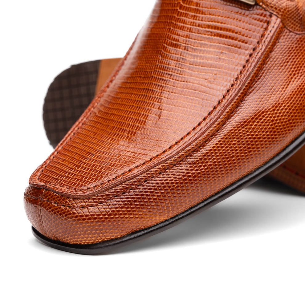 Marco Di Milano Fabro Men's Shoes Exotic Lizard Horsebit Loafers (MDM1081)