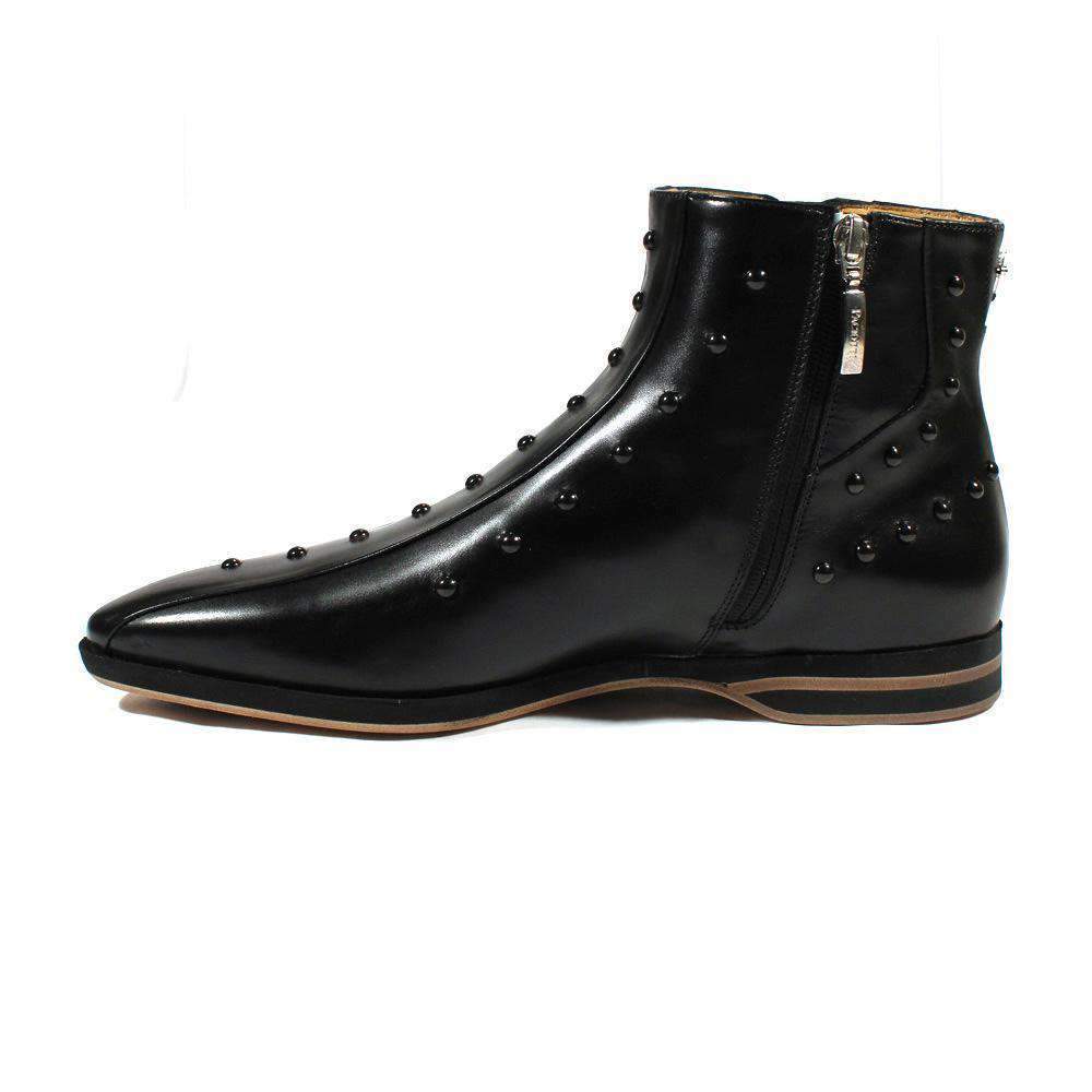 Cesare Paciotti Luxury Italian Men's Designer Shoes Baby Lux Black Leather Boots (CPM2408)