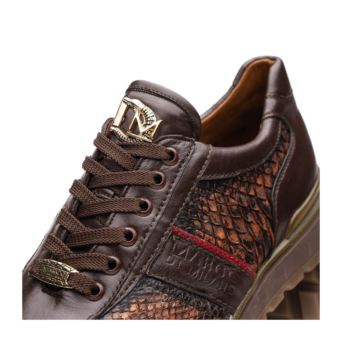 Marco Di Milano Brescia Men's Shoes Genuine Snake Skin / Calf-Skin Leather Sneakers (MDM1124)