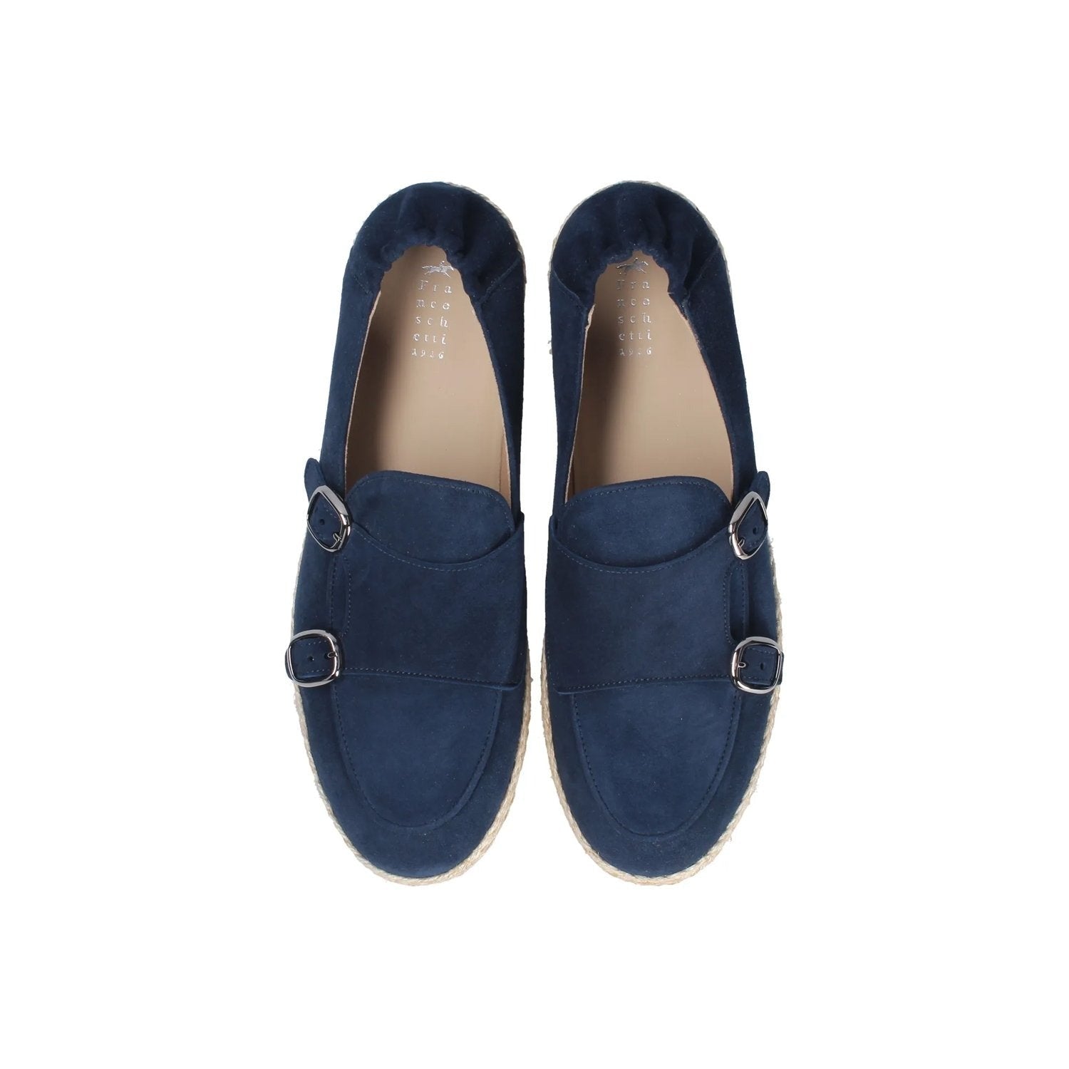 Franceschetti Maiori Men's Shoes Blue Suede Leather Double Buckle Sneakers (FCCT1000)