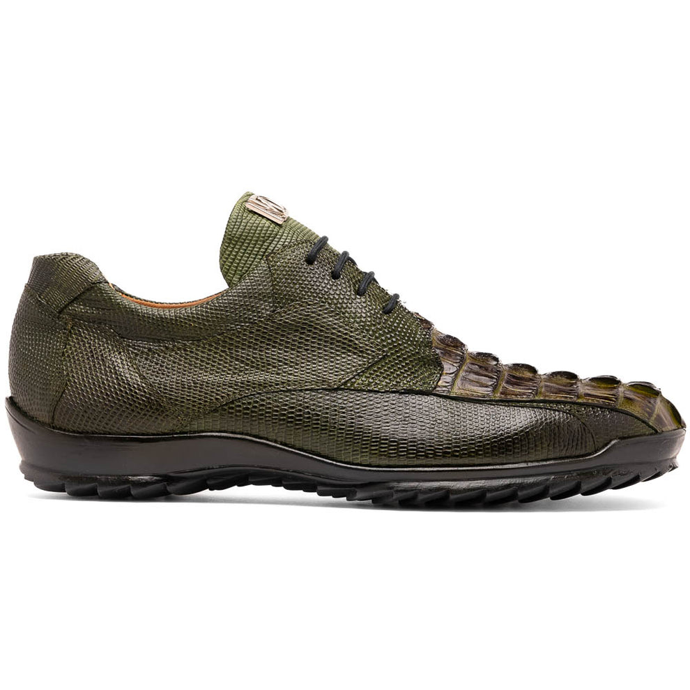 Marco Di Milano Crater Men's Shoes Exotic Crocodile / Lizard Derby Sneakers (MDM1190)