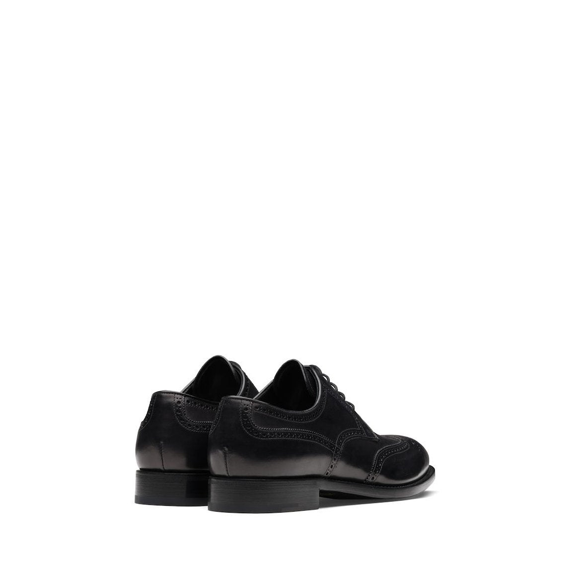 Prada 2EB109-3F33 Men's Shoes Black Calf-Skin Leather Derby Oxfords (PRM1026)