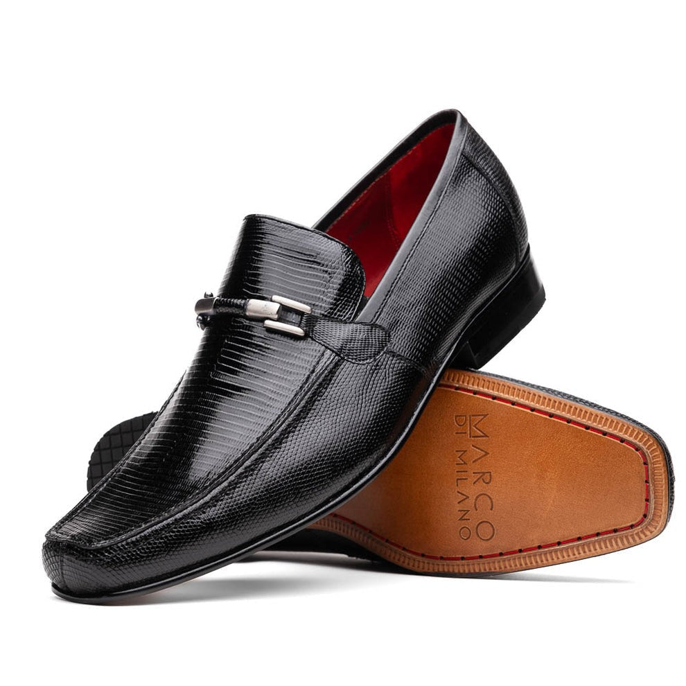 Marco Di Milano Fabro Men's Shoes Exotic Lizard Horsebit Loafers (MDM1081)