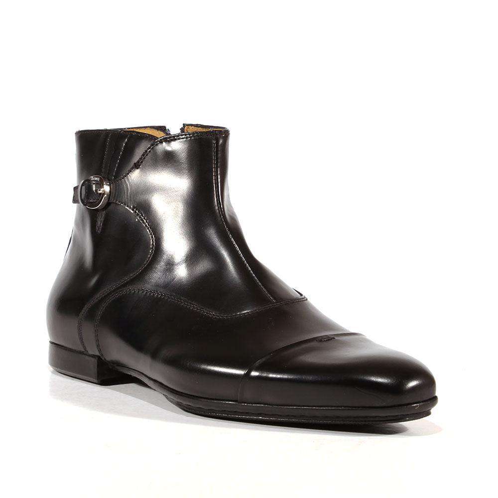 Cesare Paciotti Luxury Italian Men's Designer Shoes Baio Black Leather Boots (CPM3108)