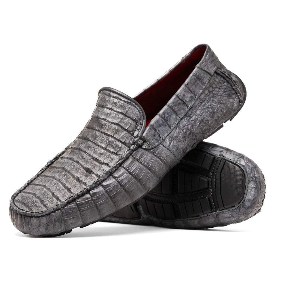 Marco Di Milano Remo Men's Shoes Exotic Crocodile Moccasin Driver Loafers (MDM1188)