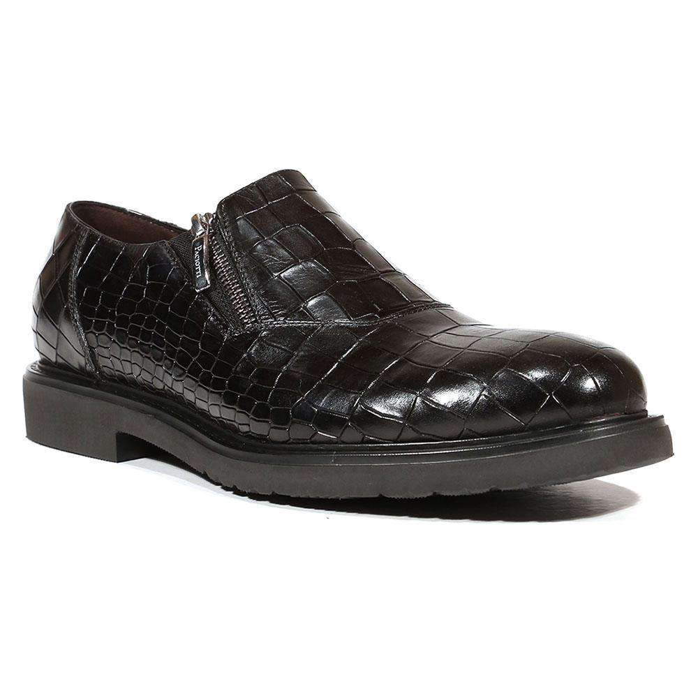 Cesare Paciotti Luxury Italian Men's Designer Shoes Cocco Lux Rete Black Loafers (CPM5000)