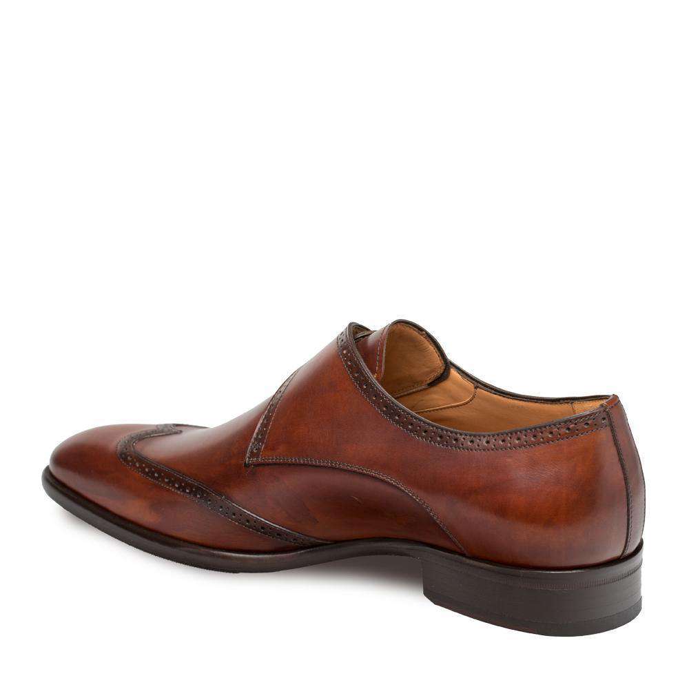Mezlan Men's Forest Designer Shoes Cognac Forest Monk-Strap Loafers 9268 (MZ3005)