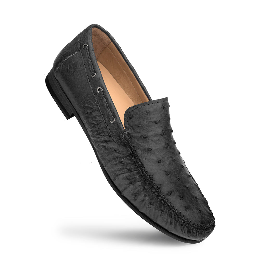 Mezlan 7318-S-RX612 Men's Shoes Exotic Ostrich Dress Moccasin Loafers (MZ3496)