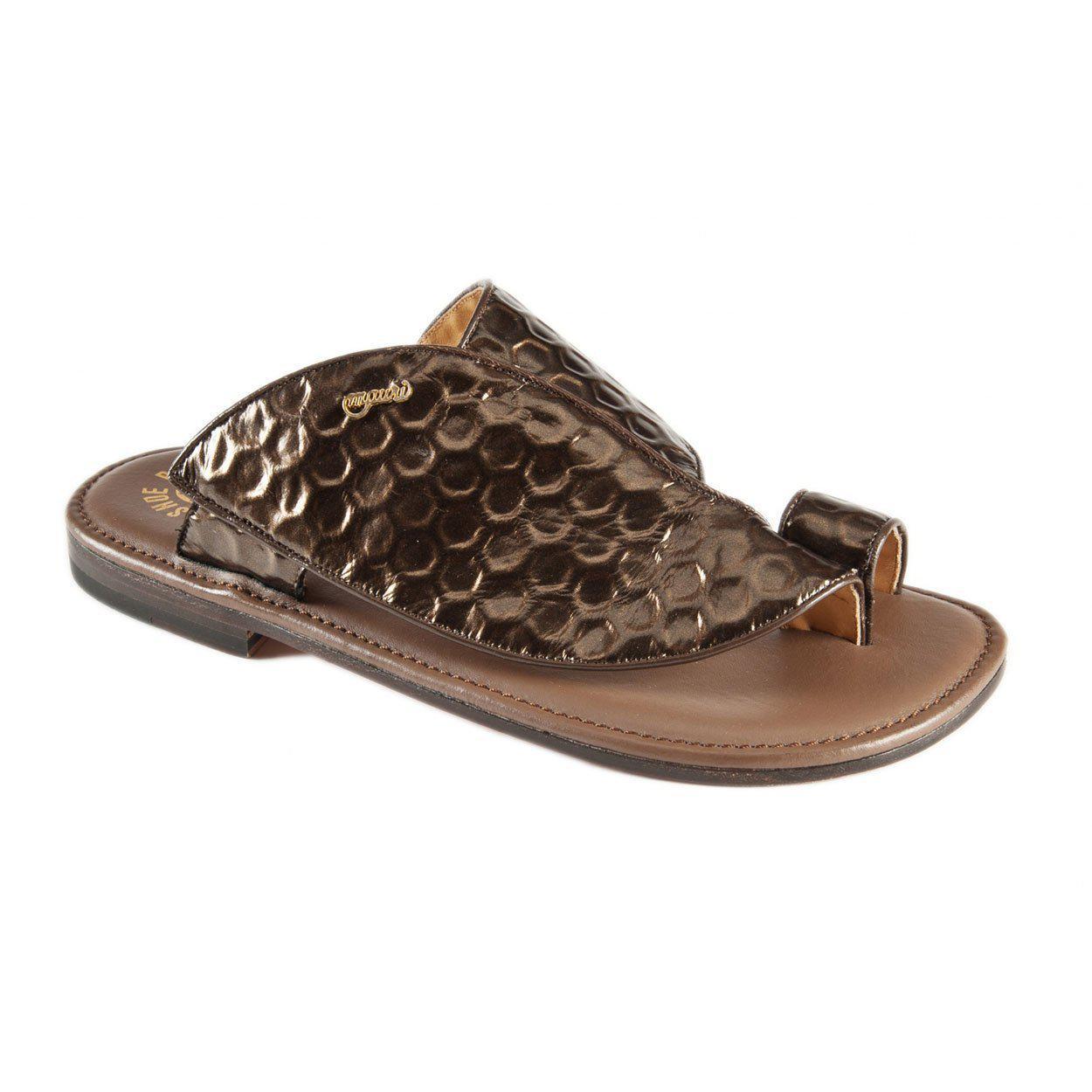 Mauri Men's Designer Shoes Brown Homer Texture Print Fabric Sandals 1951-8 (MAO1011)