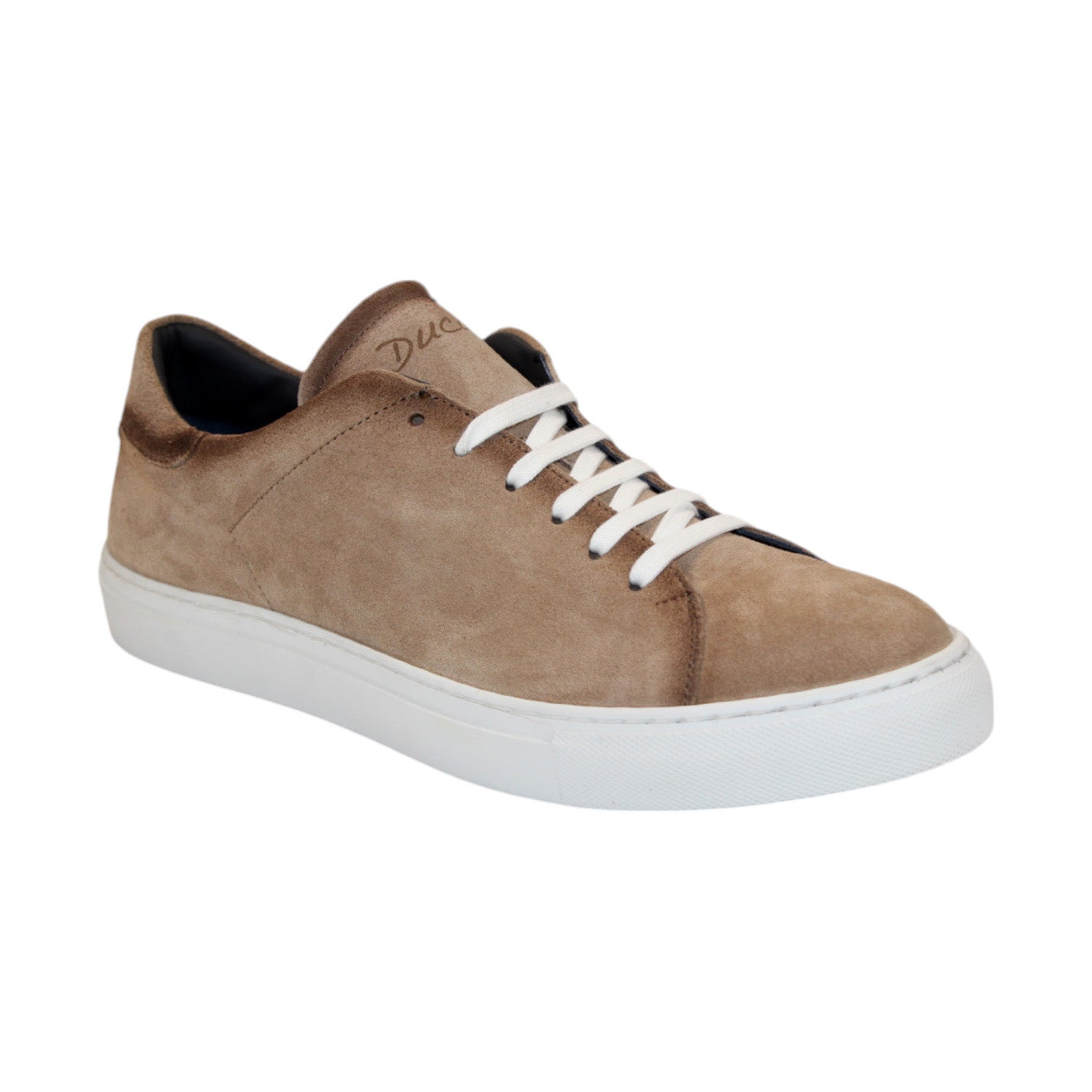 Duca Cremona Men's Shoes Beige Suede Leather Sneakers (D1148)