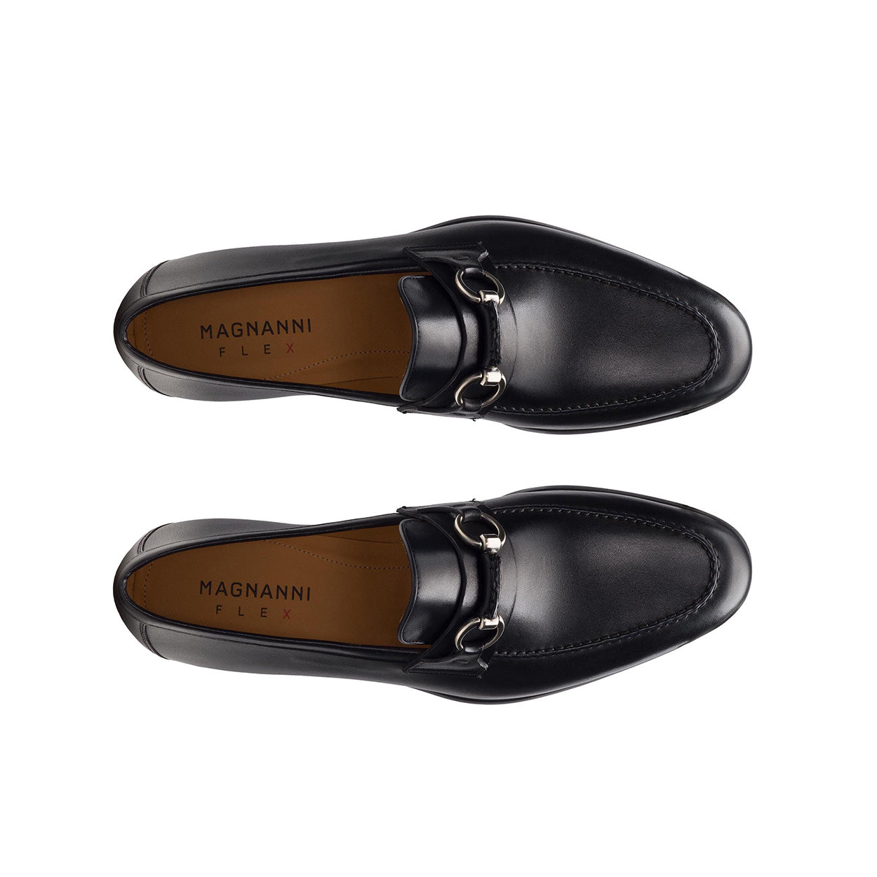Magnanni 22775 Diago-II Men's Shoes Black Calf-Skin Horsebit Loafers (MAGS1082)