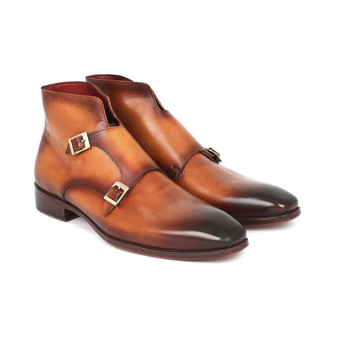 Paul Parkman Handmade Designer Shoes Men's Designer Shoes Double Monkstrap Brown Boots (PM3005)
