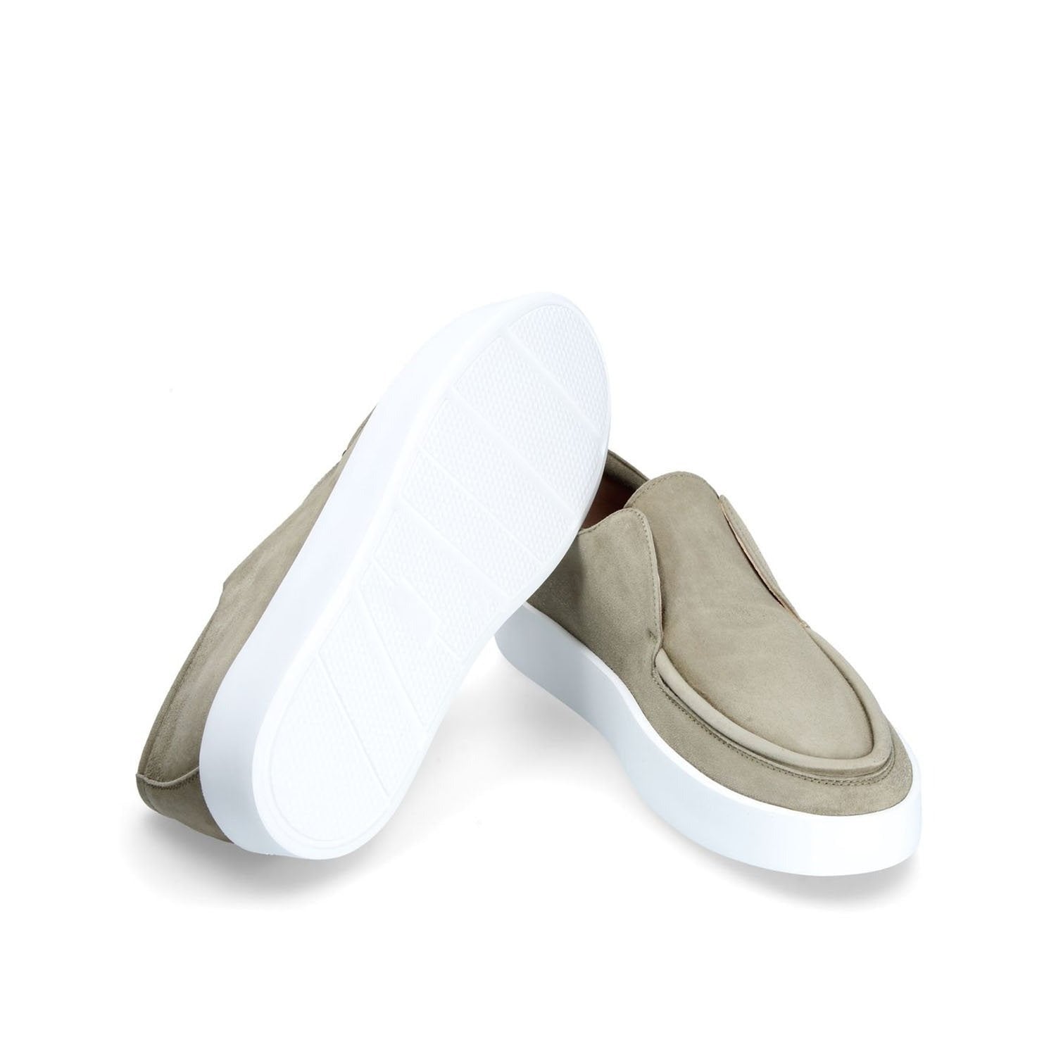 Franceschetti Morgan Men's Shoes Light Green Suede Leather Slip-On Sneakers (FCCT1010)