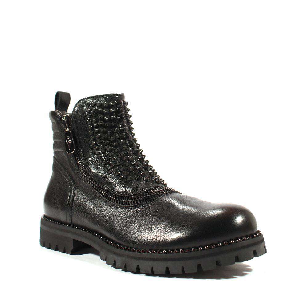 Cesare Paciotti Luxury Italian Men's Designer Shoes Nilo Black An Leather Boots (CPM2532)
