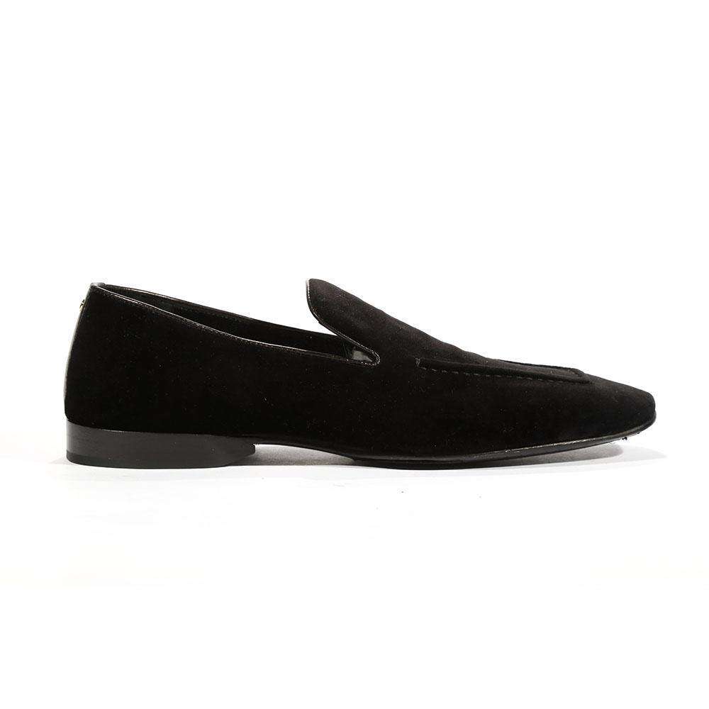 Cesare Paciotti Luxury Italian Men's Loafers Velvet Velluto Black PK Designer Shoes (CPM5450)