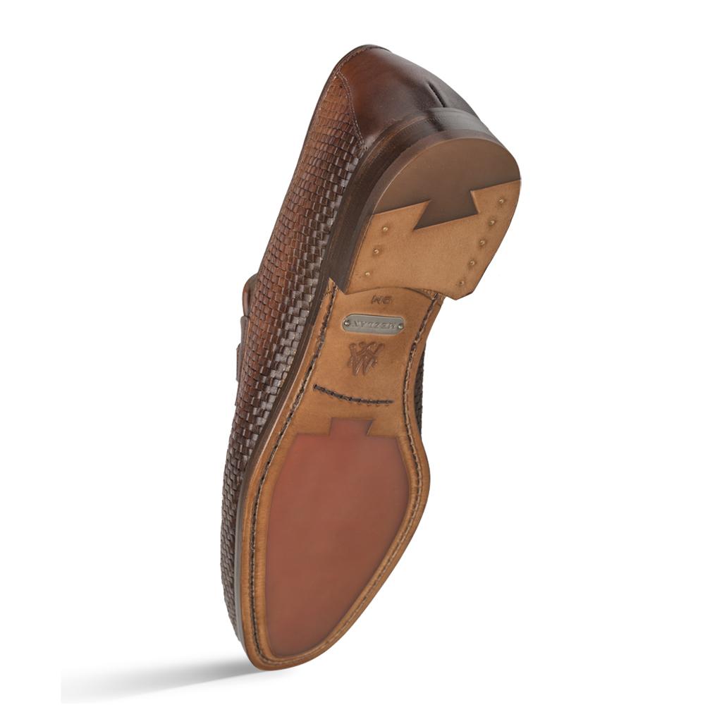 Mezlan 9897 R606 Men's Shoes Cognac Woven Leather Horsebit Loafers (MZS3359)
