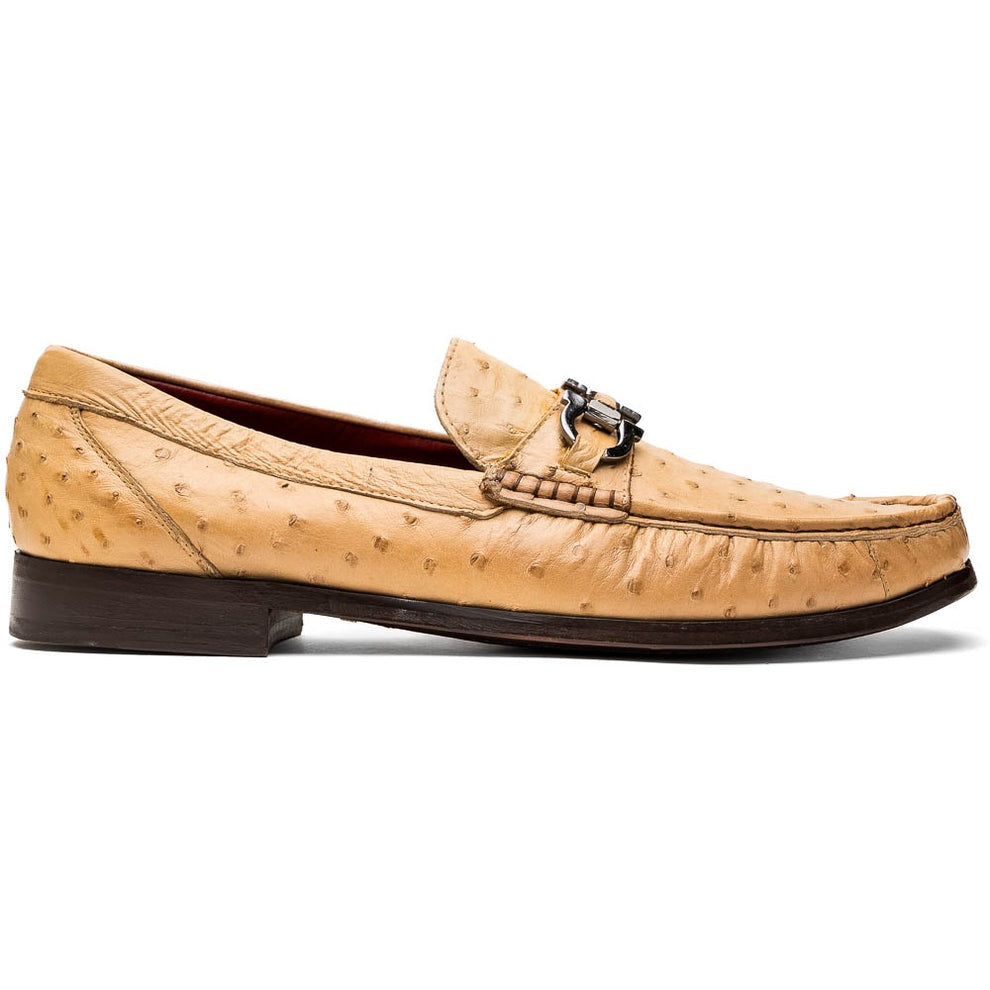 Marco Di Milano Ferrioni Men's Shoes Exotic Ostrich Horsebit Moccasin loafers (MDM1171)