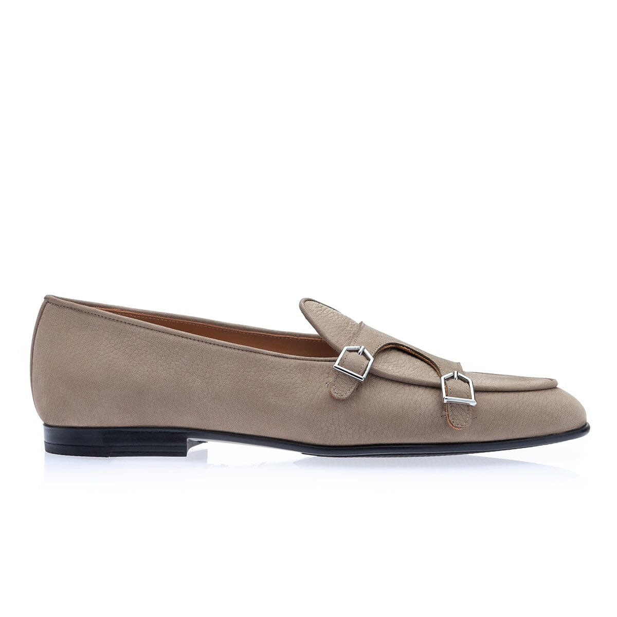 SUPERGLAMOUROUS Tangerine 7-R Oregon Men's Shoes Taupe Grainy Nubuck Leather Belgian Loafers (SPGM1290)