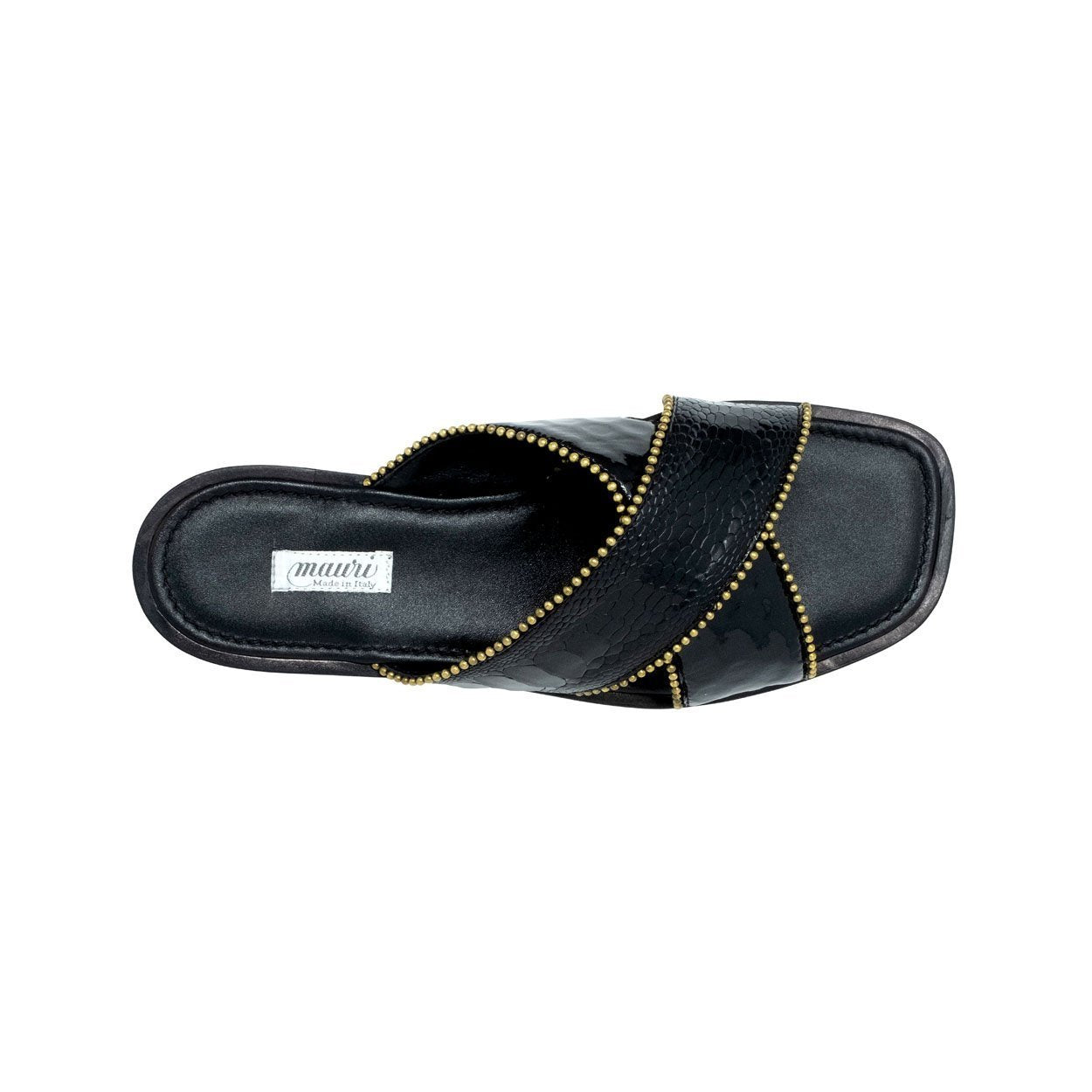 Mauri 5062 Sandals Luxor Men's Designer Shoes Black Fabric / Ostrich Leg 5062 (MA5117)