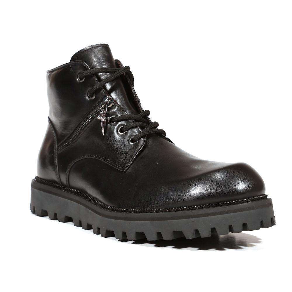 Cesare Paciotti Luxury Italian Men's Italian Designer Shoes Dan Calf Soft Black Boots (CPM5023)
