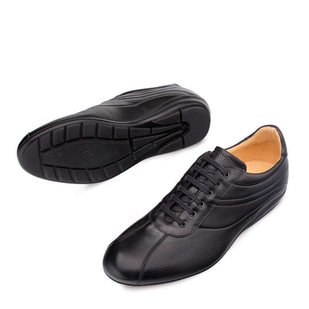 Mezlan Luka Men's Designer Shoes Black Calf-skin Leather and Deer Skin Sneakers 9079 (MZ3009)