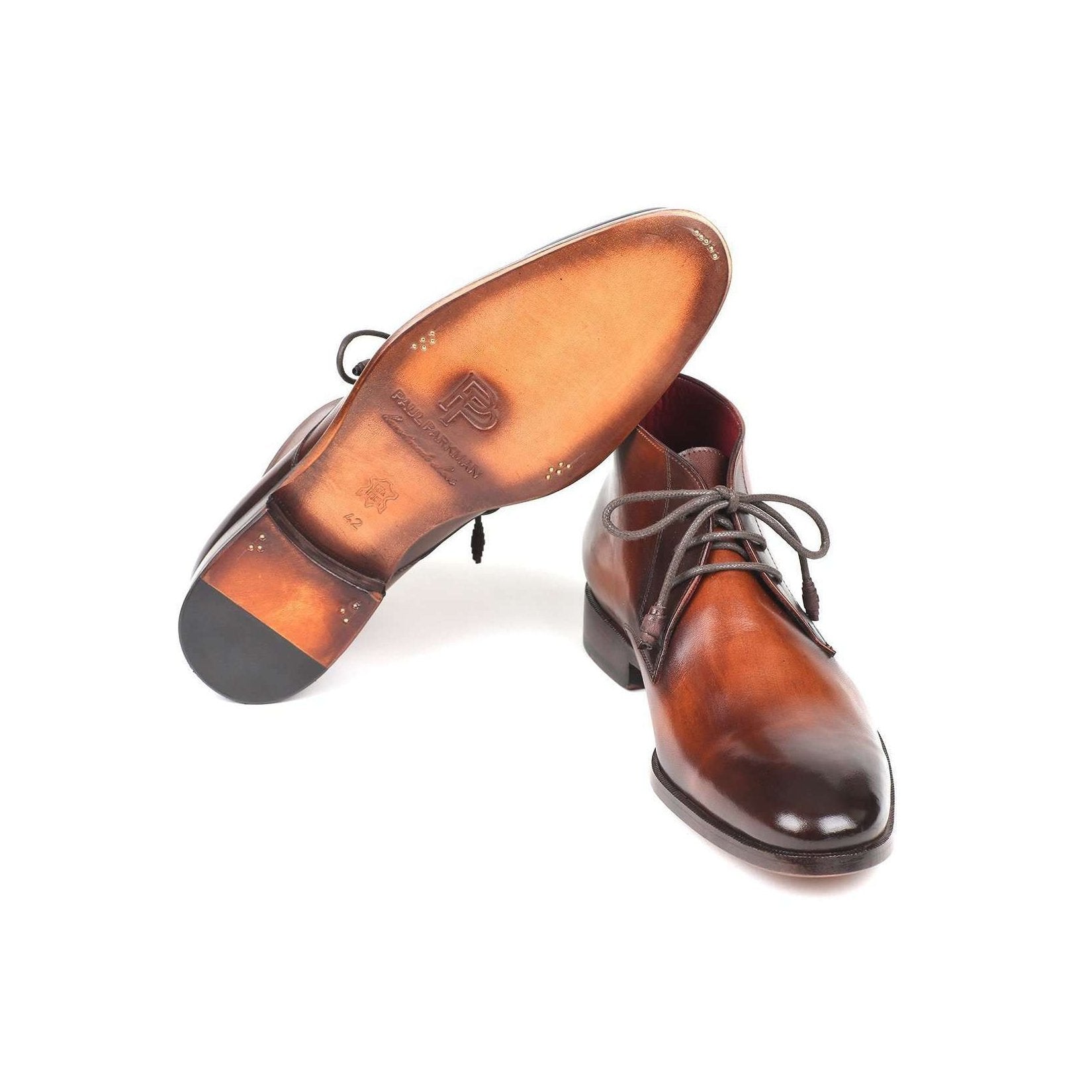 Paul Parkman Handmade Designer Shoes Chukka Camel & Brown Boots (PM5870)