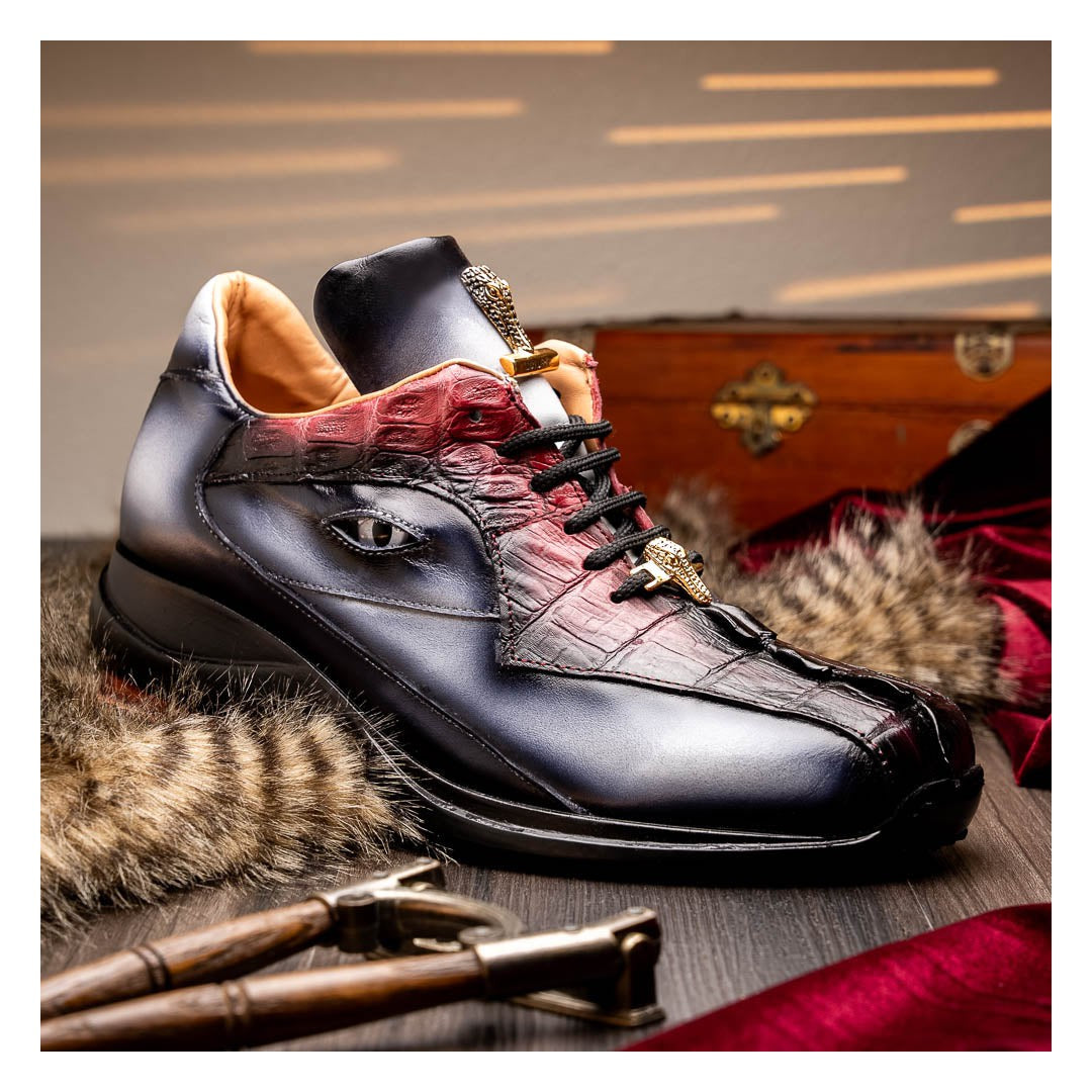 Mauri Hazard 8596/4 Men's Shoes Exotic Hornback / Nappa Leather Sneakers (MA5644)