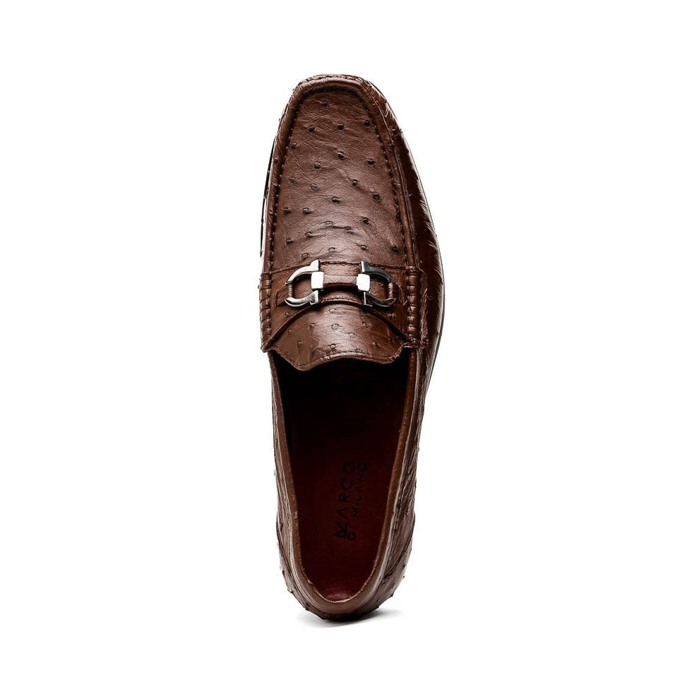 Marco Di Milano Ferrioni Men's Shoes Exotic Ostrich Horsebit Moccasin loafers (MDM1171)